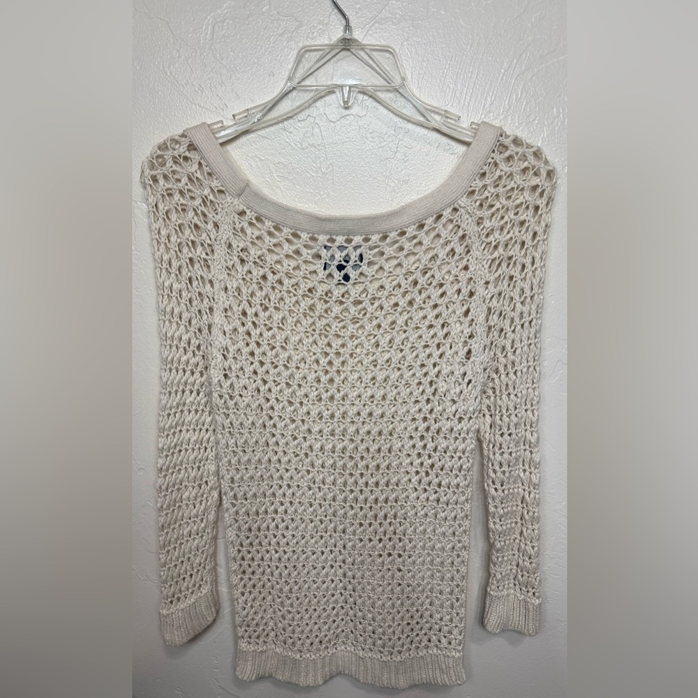 American Eagle Outfitters Open-Knit Cream Sweater - Picture 2 of 5